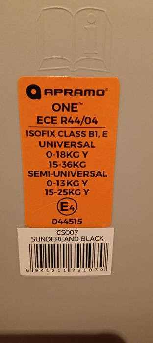 Cadeira Auto Apramo One