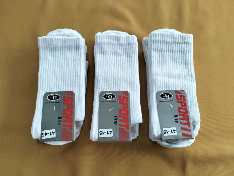 Набір 12 пар - 300грн. Високі білі шкарпетки. Опт. Роздріб