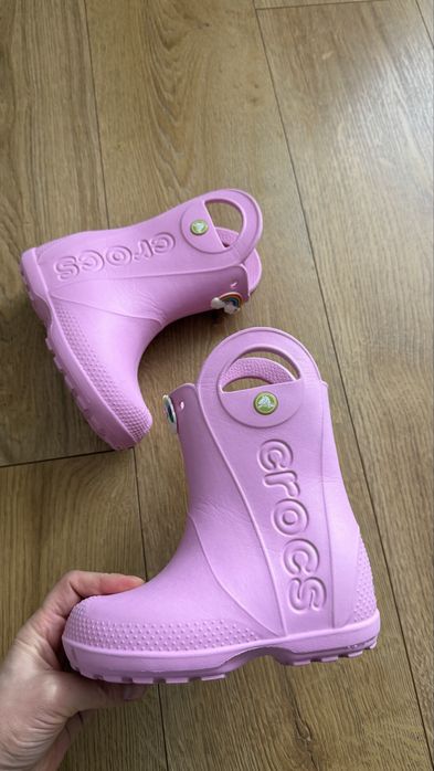 Crocs крокси c10, 27 рожеві чоботи чобітки