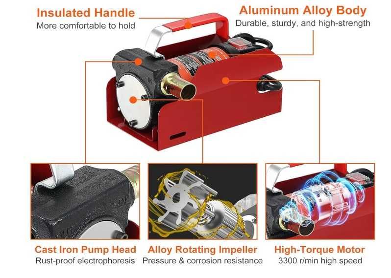 Pompa do paliwa Vevor przenośna 12V    S-063