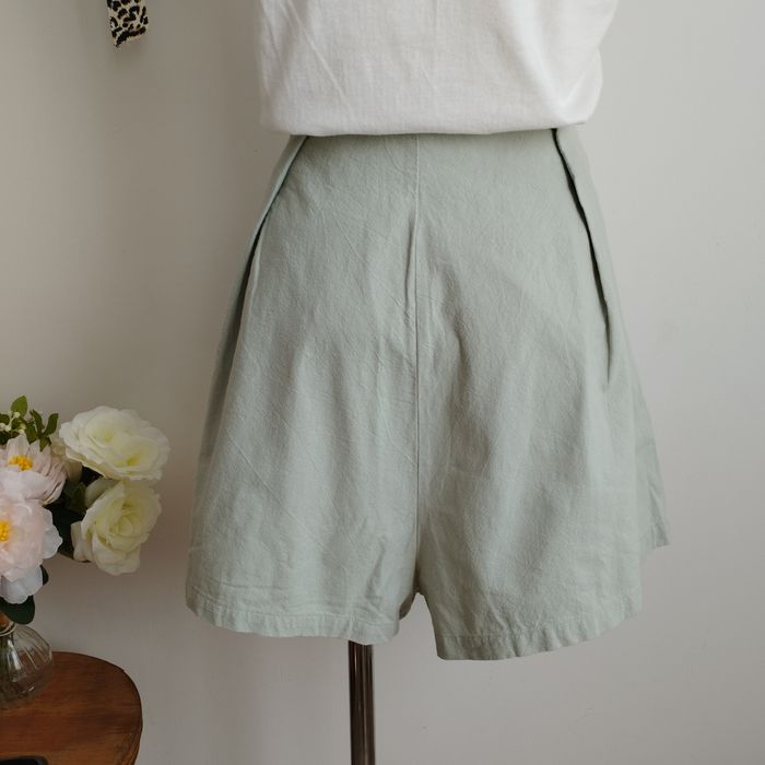 ASOS Design szorty bawełniane miętowe khaki, r. 46, wysoki stan