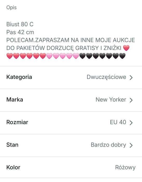 Różowy kostium kąpielowy dwuczęściowy
