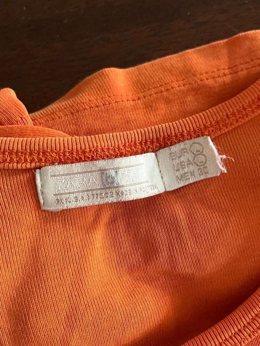 T-shirt Vintage Zara Laranja  Canelada Algodão