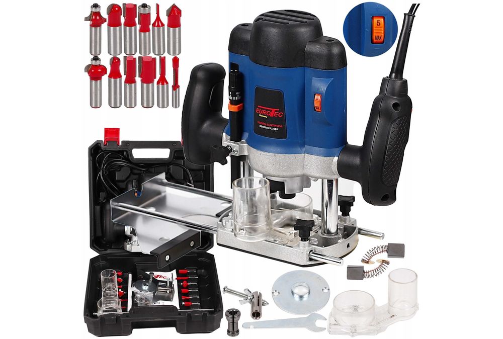 FREZARKA górnowrzecionowa + FREZY WALIZKA zestaw 2550W 2624