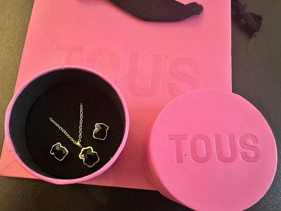 Komplet Tous naszyjnik kolczyki Onyks czarny