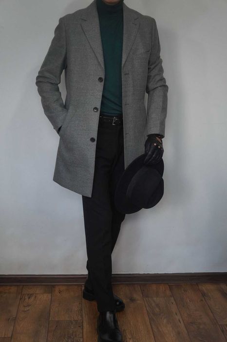 Płaszcz The Tailoring Club 48/M męski Elegancki wełna Loro Piana szary jasny