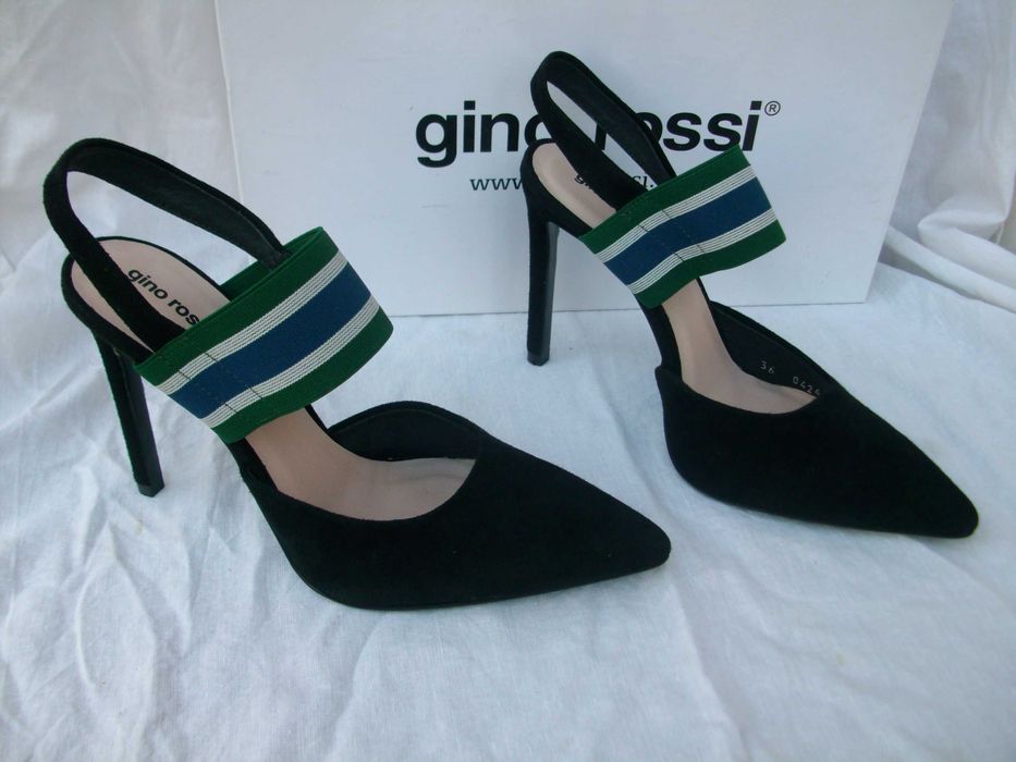 Gino Rossi skórzane zamszowe szpilki klapki sandały 36