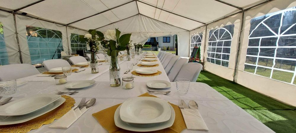 Wynajem wypożyczenie namiotu, namiotów wesele komunia wynajem krzeseł