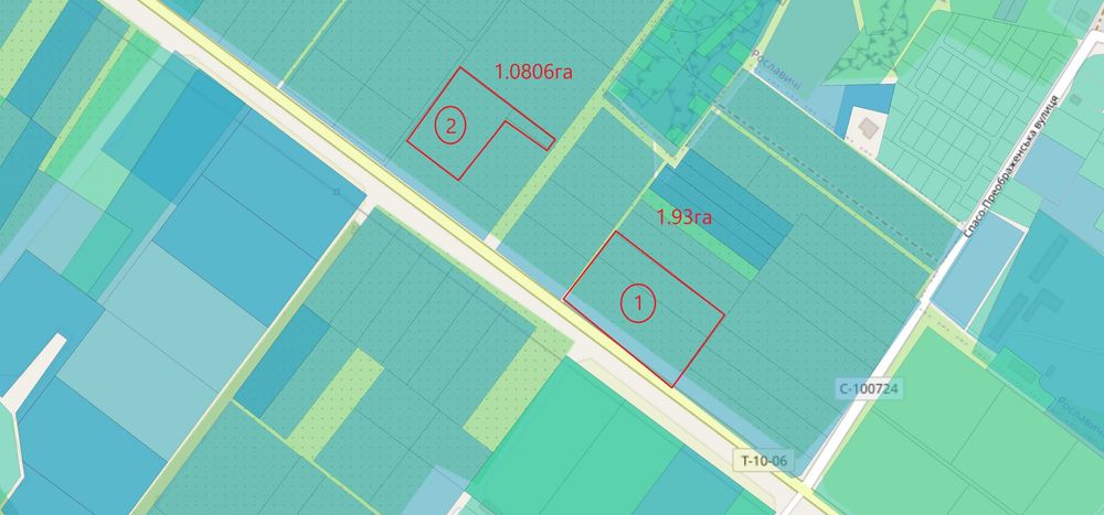 Ділянка 2га на фасаді траси, вигідне місце під комерцію