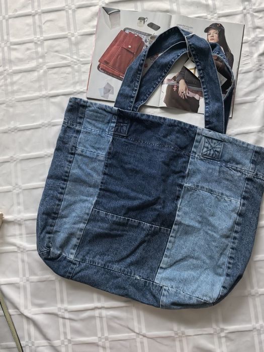 Viralowa duża  torba dżinsowa marki Only Shopperka na ramię