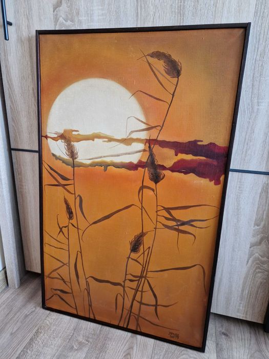 Obraz olejny zachód słońca 58cm x 92cm