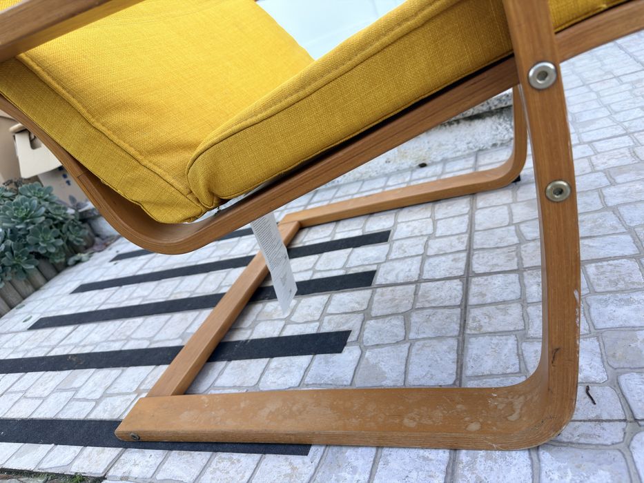 Poltrona IKEA, chapa de bétula/Kelinge amarelo