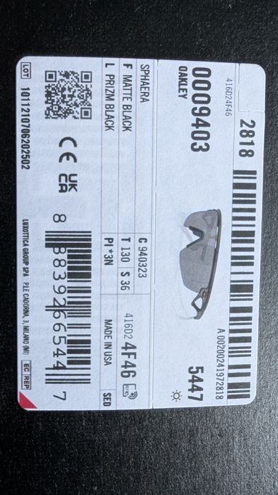 Okulary przeciwsłoneczne Oakley Sphaera PC matte black/prizm black