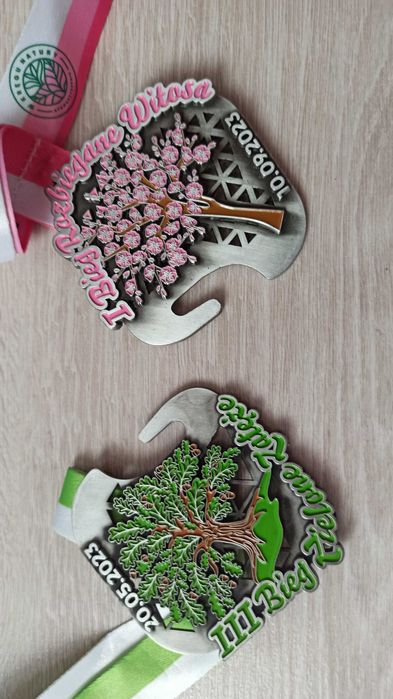 Medale z biegów - komplet 2 sztuki, Zielone Załęże, Rozbieranie Witosa