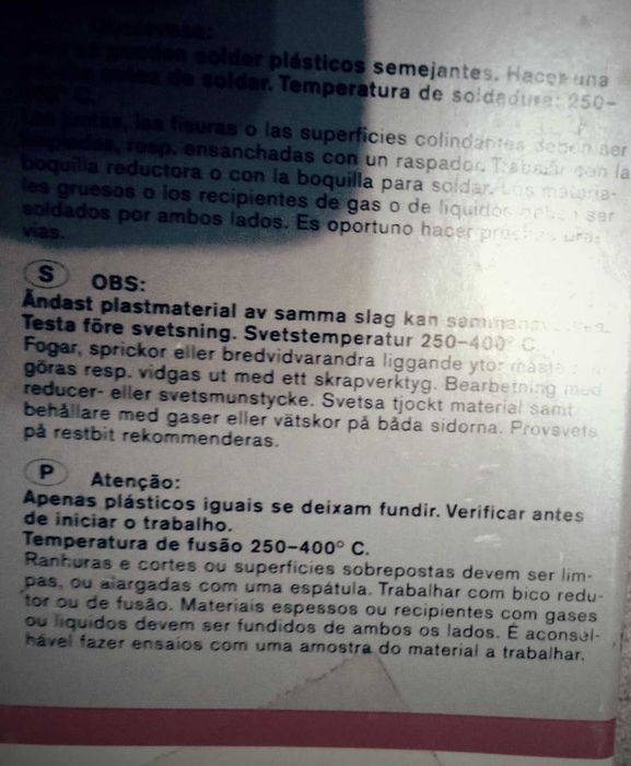 Fio solda PVC plástico rígido