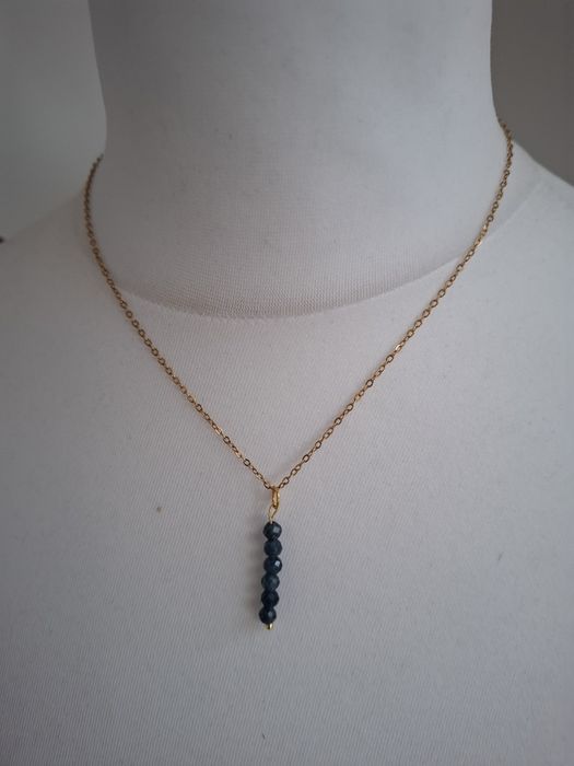 Naszyjnik handmade z naturalnych kamieni szafir