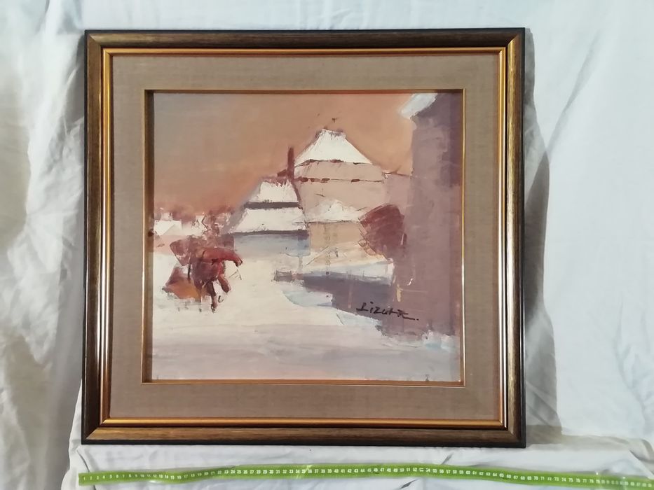 Obraz Kazimierz Dolny nad Wisłą sygn. R. Lizut płótno olej Zamienię
