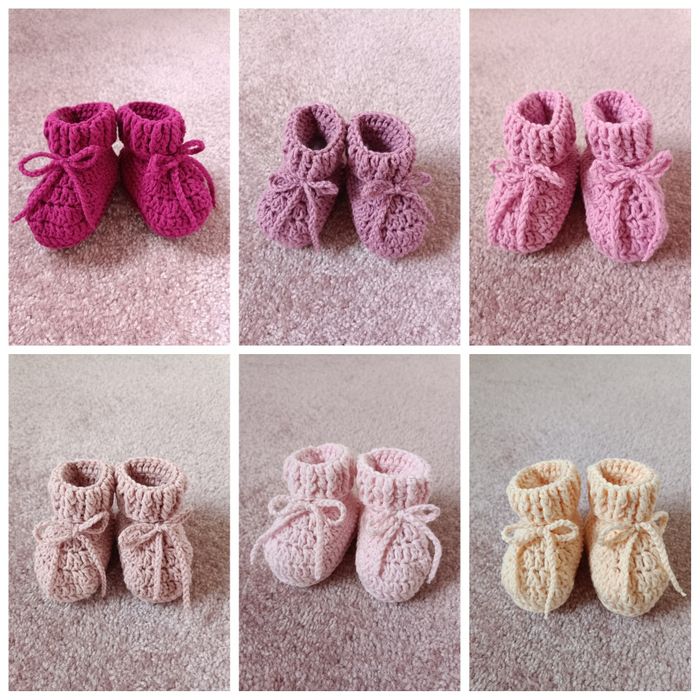 Buciki niechodki niemowlęce na szydełku