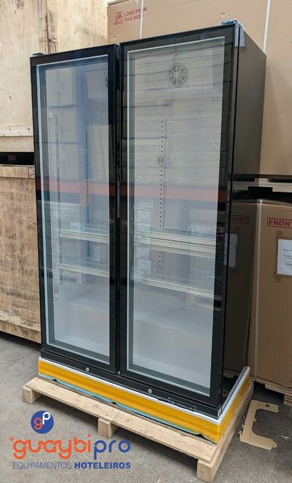 Expositor Vertical Refrigerado 2 PORTAS 1000L - PRETO - Envio 24h