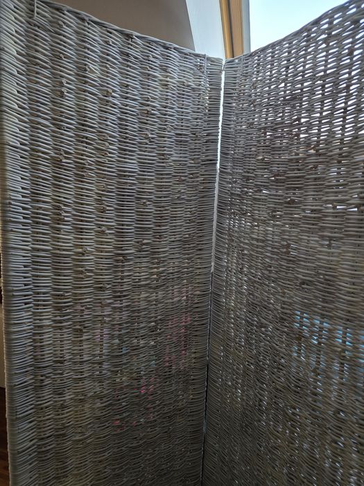 Parawan rattan biały