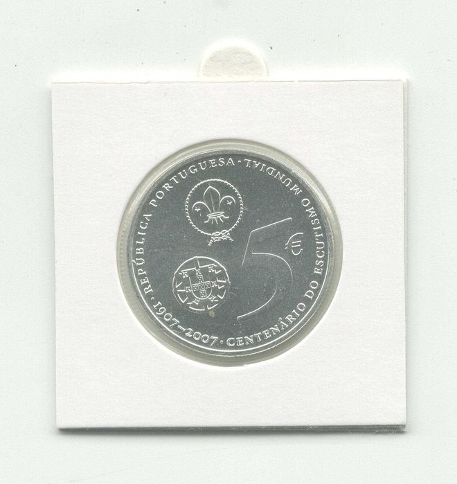 Moeda 5,00 € - Escutismo Mundial (Prata)