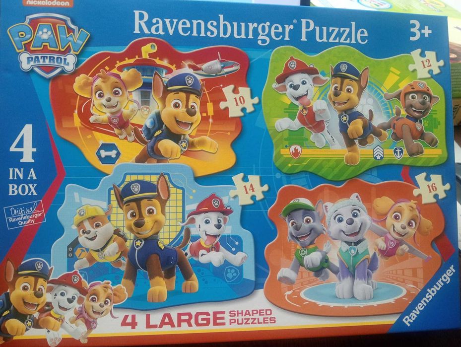Conjunto 4 Puzzles Ravensburger Patrulha Canina