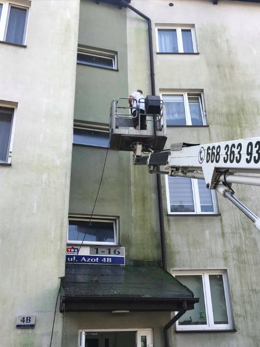 Zwyżka, Podnośnik koszowy wynajem. Malowanie i mycie elewacji, Do 35m!