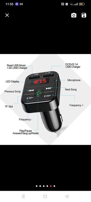 Leitor MP3 com atendedor de chamadas bluetooth para carro