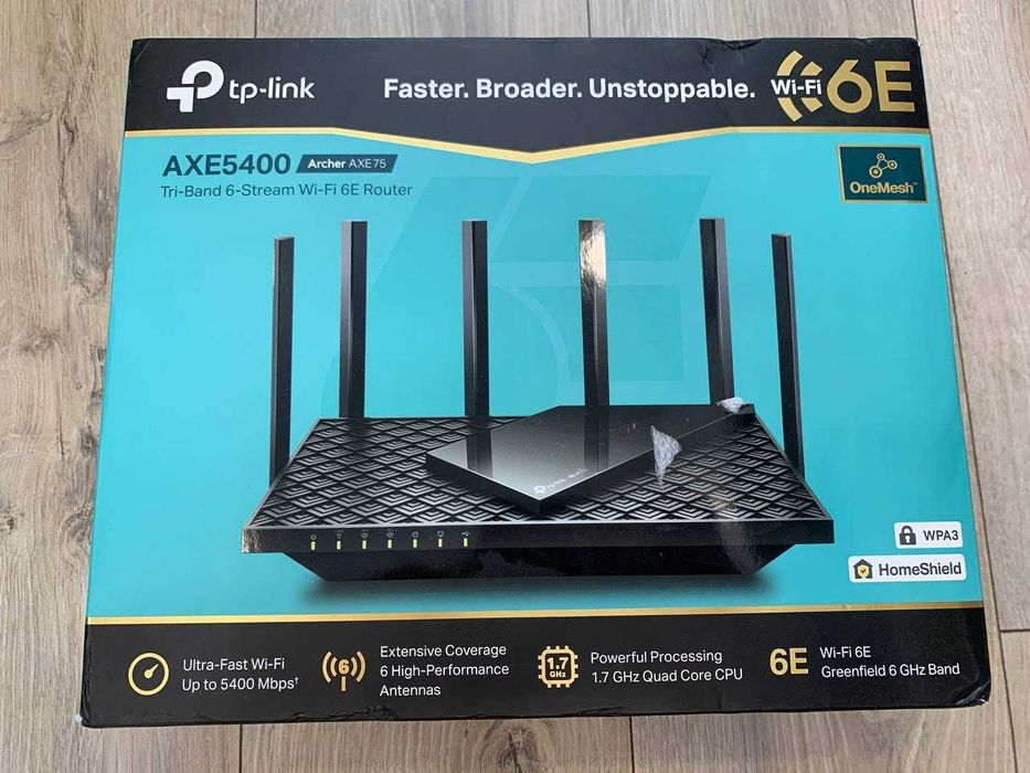 TP-LINK ARCHER AXE75 тридіапазонний 2,4/5/6ГГЦ Gigabit Wi-Fi 6E роутер