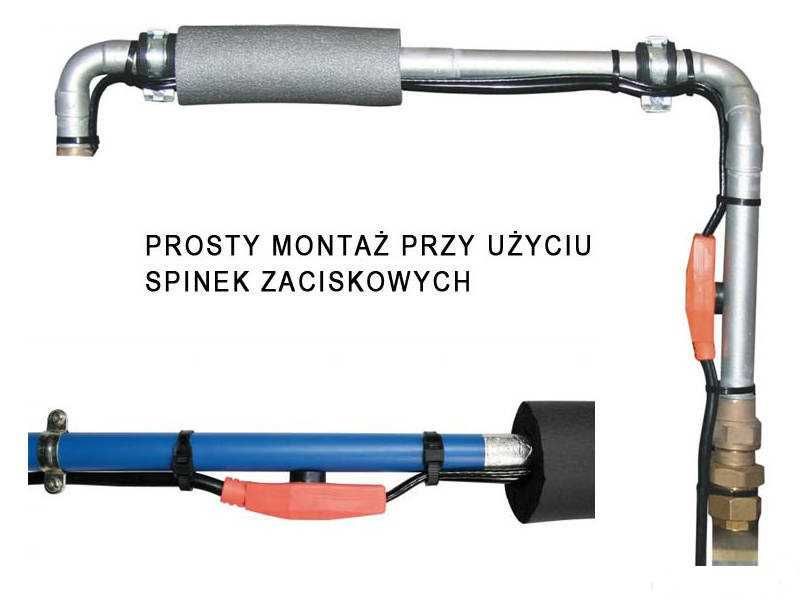 Kabel grzewczy przewód grzejny do ochrony rur z TERMOSTATEM