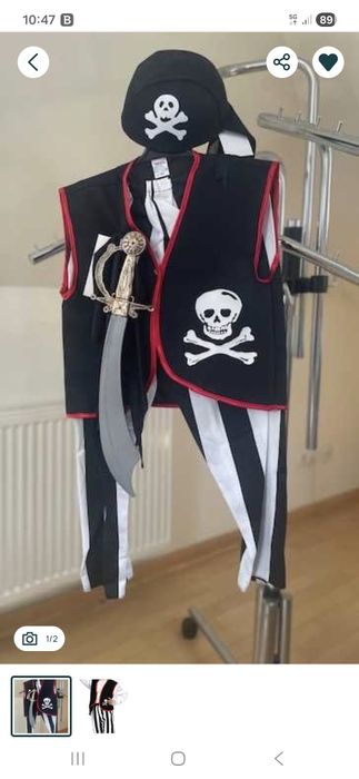 Strój pirata dla chłopca, przebranie r.140