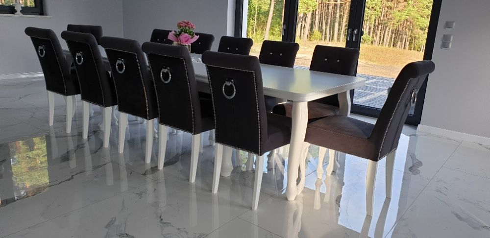 PRODUCENT nowoczesne eleganckie krzesło pikowane z kołatką hampton