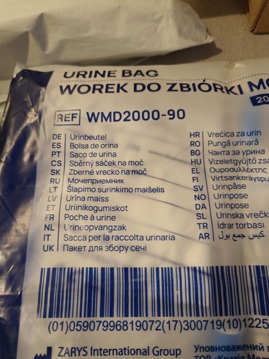 Cewnik foleya CH16 long term silikon Worki na mocz Zarys