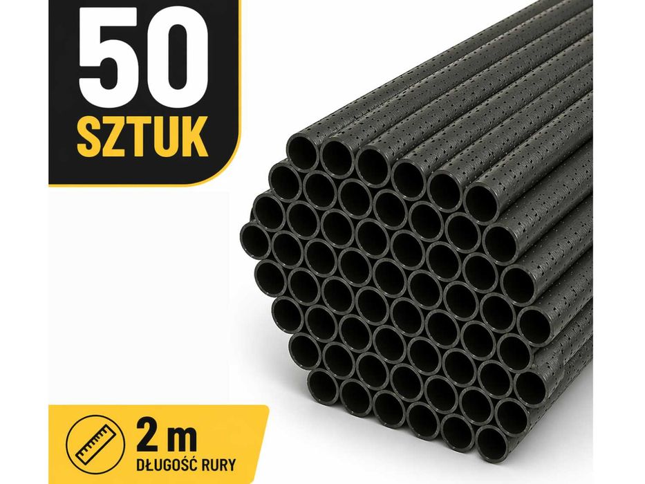 Rurka dystansowa szalunkowa 2m 22/25mm Komplet 50 szt / 100mb dystans budowlana do szalunków plastikowy tracona rura na ankry ściągi pręty zbrojeniowe
