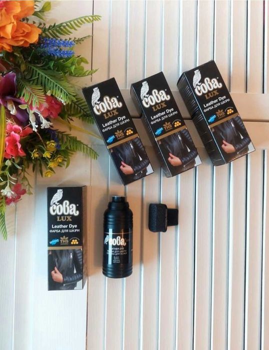 Якісна фарба для шкіри краска чорна куртки сумки салону авто меблів