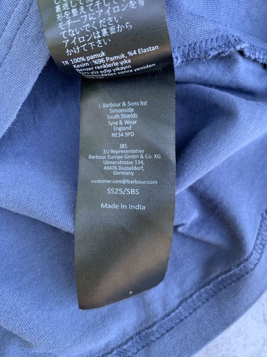 (Розмір L-XL) Стильна чоловіча футболка Barbour з великим принтом на спині