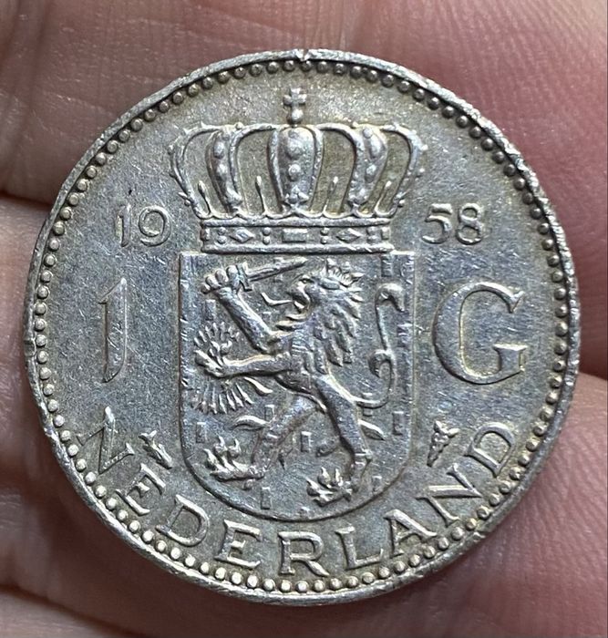 Moeda 984 HOLANDA 1 Golden 1958 Prata