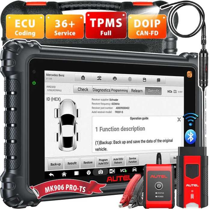 Autel MaxiCOM MK906S Pro2-TS Programator TPMS + TESTER, SKANER OBD2