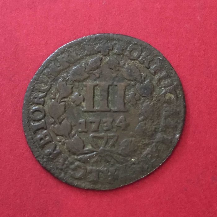 III Réis 1734 - D. João V