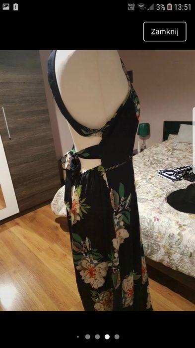 Sukienka z odkrytymi plecami M nowa w kwiaty