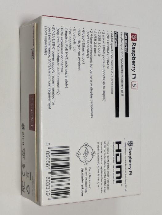 Raspberry Pi 5 4GB RAM nowa zapieczętowana malinka minikomputer