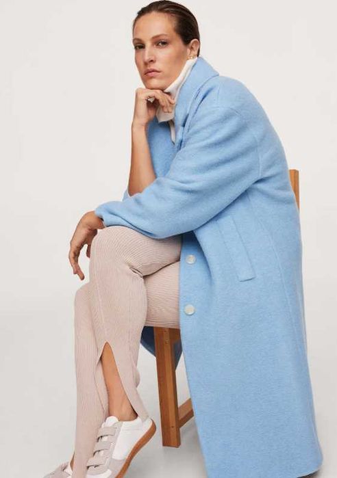 Новое шерстяное пальто оверсайз шерсть Мango премиум