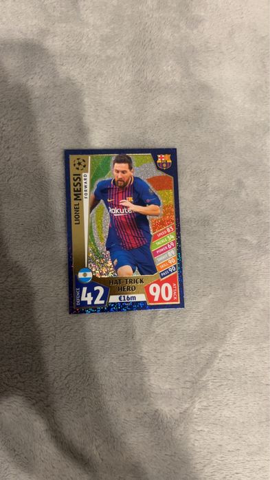 lionel messi hat-trick hero topos match attax 17/18