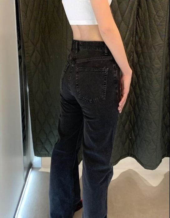 джинсы прямые чёрные плотные