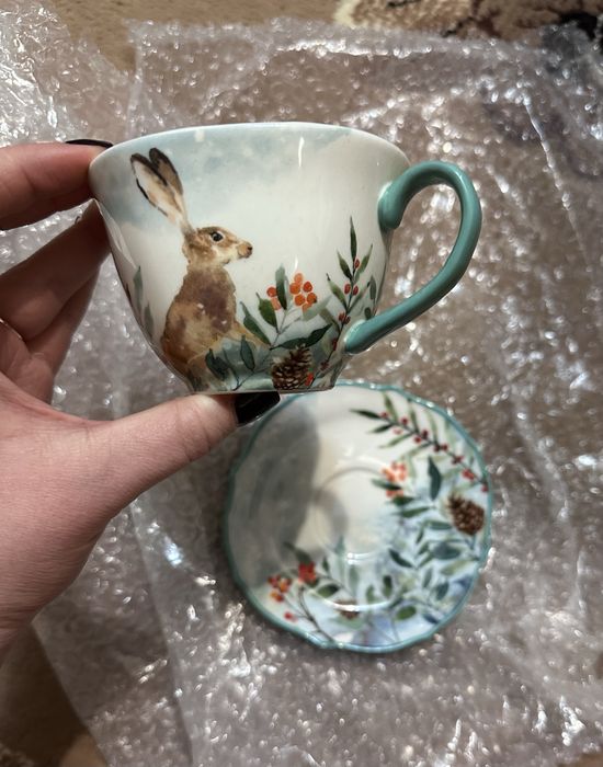 Чашка різдвяна з блюдцем набір