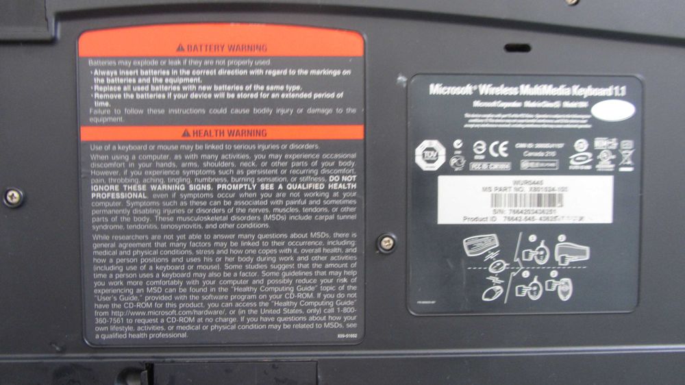 Клавиатура Microsoft wireless multimedia keyboard 1.1 model 1014
