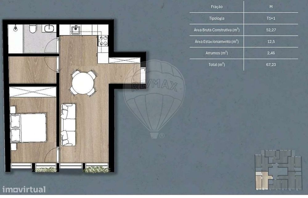 Apartamento T1 para venda