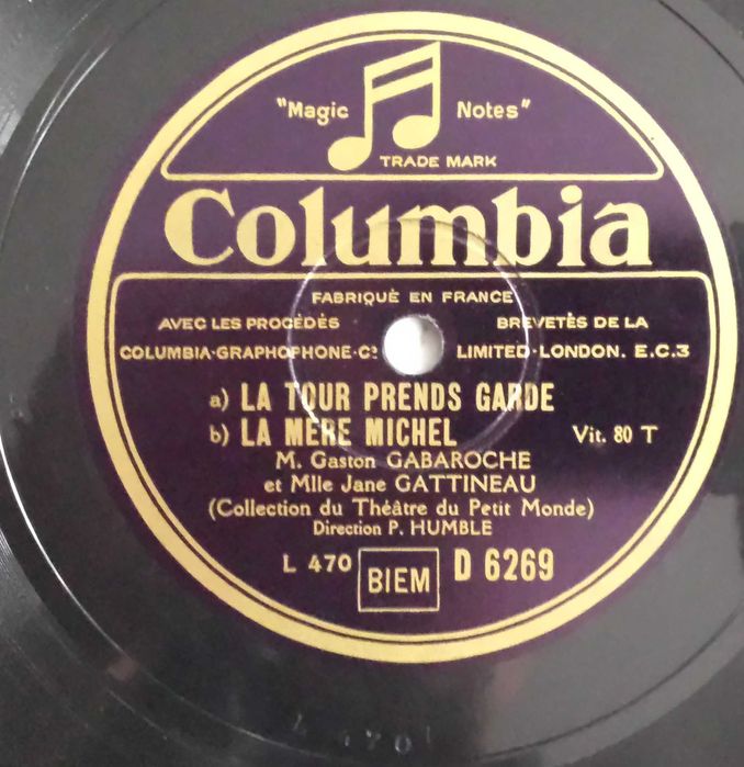 Płyta winylowa - Gabaroche-Sur le pont d'avignon/ La tour prends garde