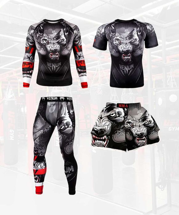 Venum Комплект 3 в 1, 4 в 1 рашгард, футболка, шорты, леггинсы!