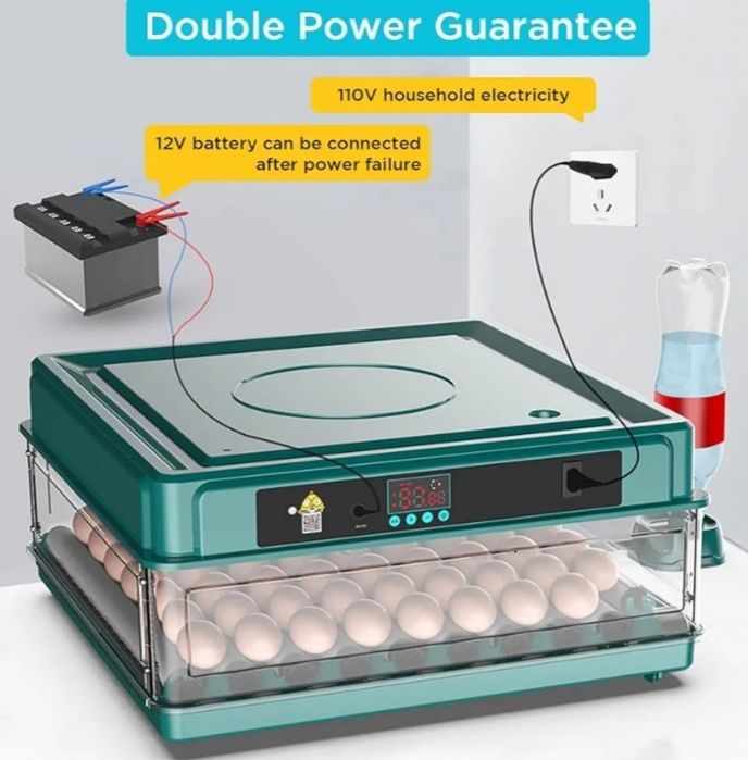 36 Incubadoras para Chocar Ovos, Incubadora de Ovos com Viragem Automática de Ovos e Reposição de Água, Garantia de Dupla Potência, Incubadora Domést.